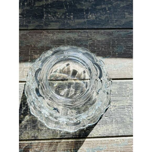 Vintage Heisey 6 1/4” Nappy Bowl Impressed Diamond H Scallops Clear Glass Dish - Picture 10 of 14